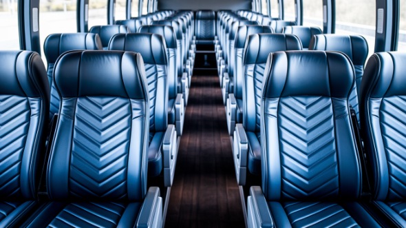 bloomington 54 passenger charter bus inside