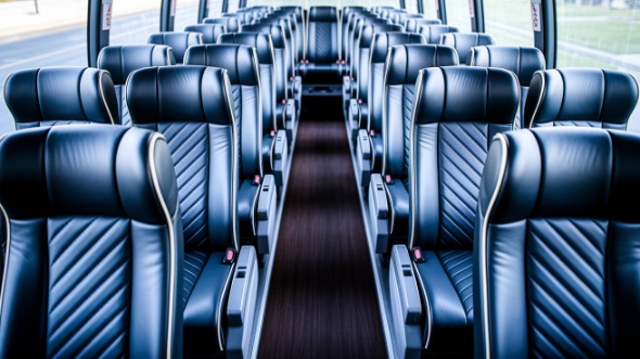 bloomington 55 passenger charter bus inside
