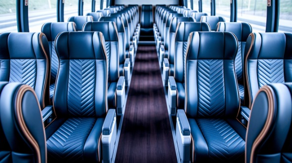 bloomington 56 passenger charter bus inside