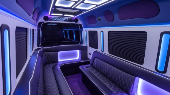 party bus rental interior peoria